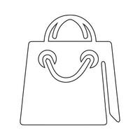 compras bolso contorno icono. papel bolso sencillo línea vector icono. símbolo, logo ilustración. píxel Perfecto vector gráficos