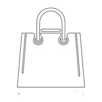 Shopping bag outline icon. Paper bag simple line vector icon. Symbol, logo illustration. Pixel perfect vector graphics