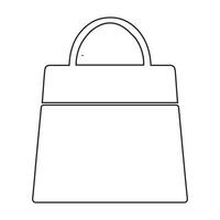 Shopping bag outline icon. Paper bag simple line vector icon. Symbol, logo illustration. Pixel perfect vector graphics