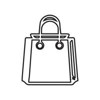 Shopping bag outline icon. Paper bag simple line vector icon. Symbol, logo illustration. Pixel perfect vector graphics