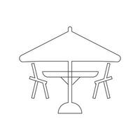 Cafe chair and table icon black glyph icon vector template