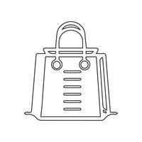 Shopping bag outline icon. Paper bag simple line vector icon. Symbol, logo illustration. Pixel perfect vector graphics