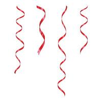 Vector realistic 3d red silk or satin ribbons set