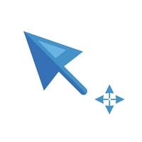 Vector computer mouse click cursor blue arrow icon