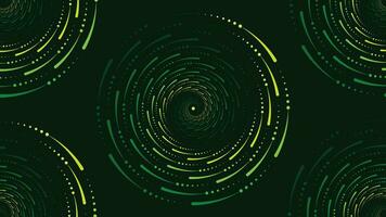 Abstarct spiral vortex style spinning background in dark green color. vector