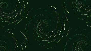 Abstarct spiral dotted vortex style background in dark green color. This simple background can be used as banner. vector