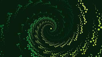 Abstarct spiral dotted vortex style background in dark green color. This simple background can be used as banner. vector