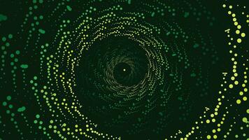 Abstarct spiral vortex style spinning background in dark green color. vector