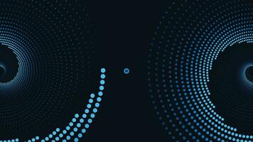 Abstarct spiral dotted spinning vortex background in dark blue. vector