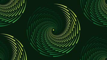 Abstarct spiral vortex style spinning background in dark green color. vector