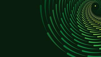 Abstarct spiral vortex style spinning background in dark green color. vector