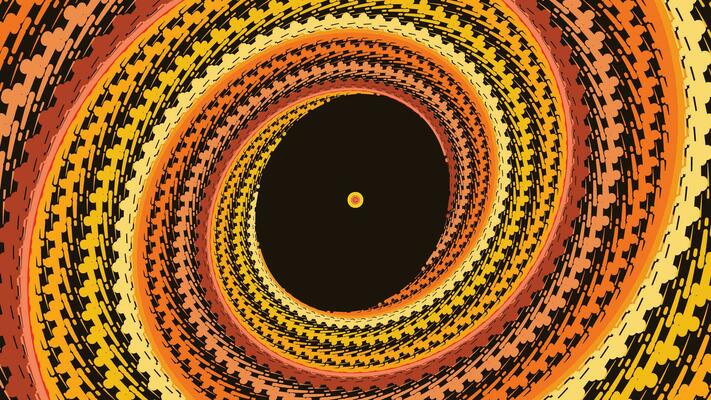 Abstract spiral simple creative round symbol style background.