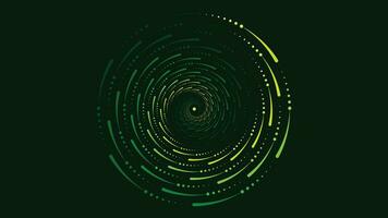 Abstarct spiral vortex style spinning background in dark green color. vector