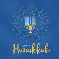 Happy Hanukkah Greeting Card With Menorah vector
