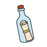 mensaje en un botella icono vector ilustración