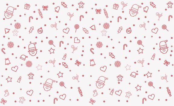 2024,Background with Happy new year Christmas icon thin line style flat vector design background.