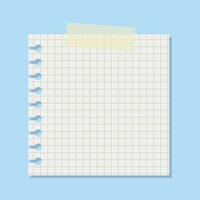 Vector white grid notepaper journal sticker vector