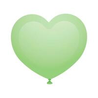 vector brillante verde corazón en blanco antecedentes