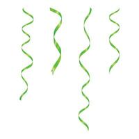 Vector realistic 3d green silk or satin ribbons set