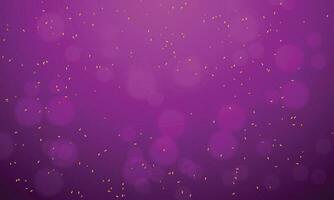 Vector gold confetti and purple bokeh background