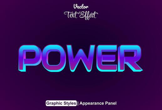 power text effect with blue graphic style and editable. vector
