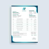 Professional and corporate invoice template design vector