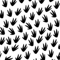 Silhouette pattern of walking chicken legs on white background. Footprint. Vector illustration