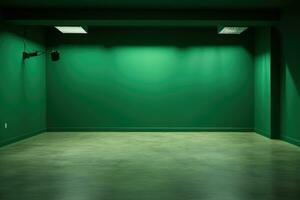 AI generated Empty green room studio photo