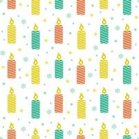 Seamless pattern with Christmas candles. Festive background. Happy New Year vector illustration.