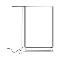 Book one line continuous outline vector art drawing and simple minimalist design