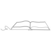 Book one line continuous outline vector art drawing and simple minimalist design