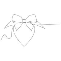 Ribbon one line continuous outline vector art drawing and simple minimalist design