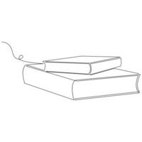 Book one line continuous outline vector art drawing and simple minimalist design