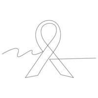 Ribbon one line continuous outline vector art drawing and simple minimalist design