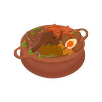 vector ilustración logo de gudeg kendil tradicional comida desde jogja