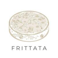 Fritata Frittata Simple Line art vector illustration logo