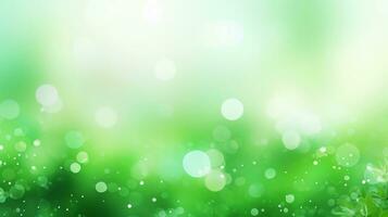 AI Generated Abstract light green background image with soft bokeh. Generative AI photo