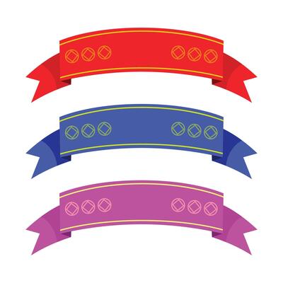 Vector coloured ribbons collection on white