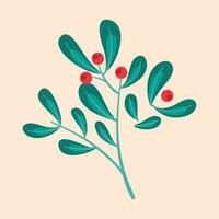 Vector red winterberry on a yellow background vector