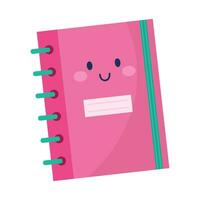 Vector pink notebook with rings notebook vector illustration isolated on white background