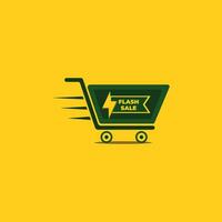 shopping cart flash sale symbol design vector online shop cart icon for your brand or business