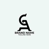 GA or AG letter Minimalist Monogram logo vector for any business