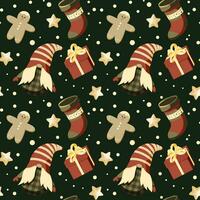 Hand drawn christmas pattern design background. vector