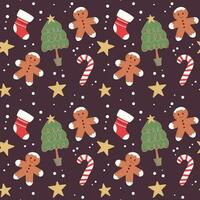 Hand drawn christmas pattern design background. vector