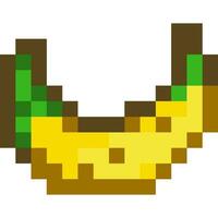 Banana cartoon icon in pixel style vector