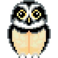 Owl cartoon icon in pixel style vector