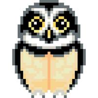 Owl cartoon icon in pixel style vector
