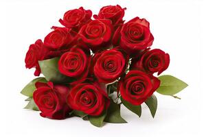 AI generated Red rose bouquet isolated on white background. AI Generated photo