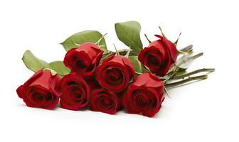 AI generated Red rose bouquet isolated on white background. AI Generated photo