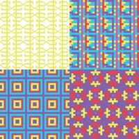 four different patterns with different colors and designs vector